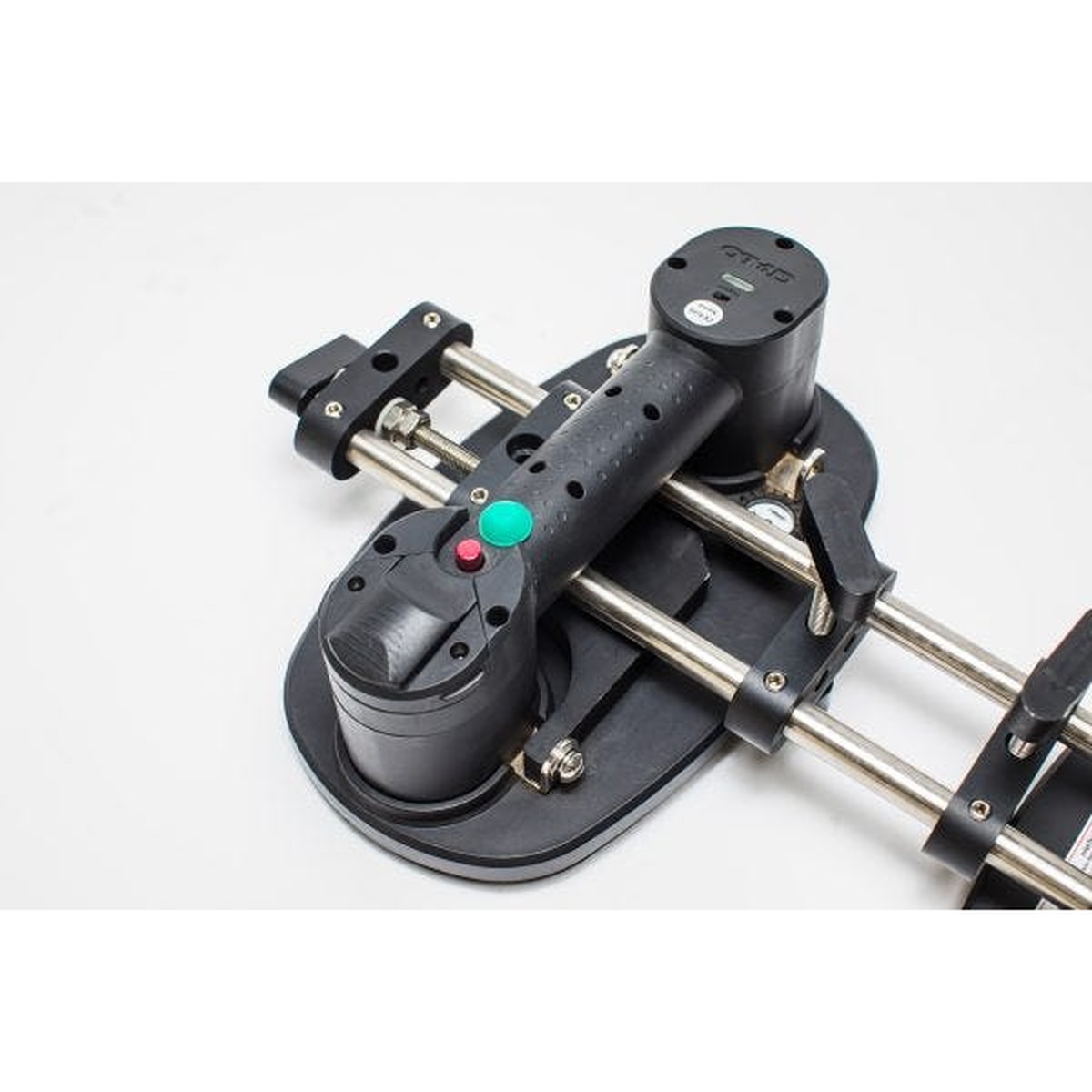 Grabo SST Seam Setter close-up highlighting the stainless steel rails and aluminum body for countertop seam setting on jobsite installs