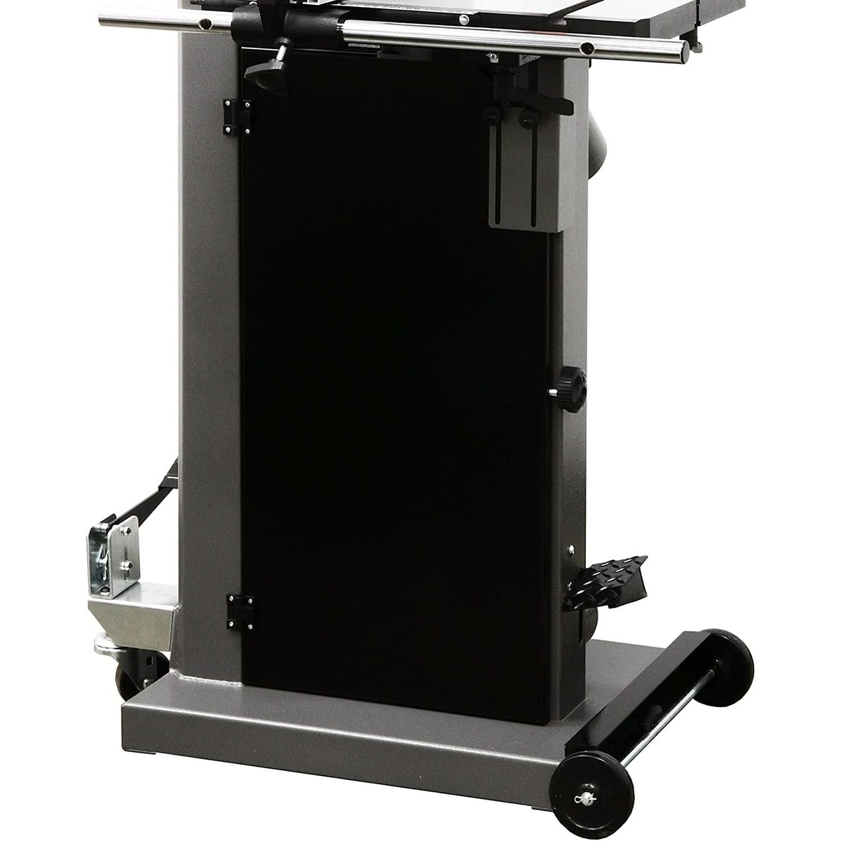 Laguna MBA14/12 Wheel System installed on a compatible Laguna bandsaw base, showing the pedal and wheel assembly used to move the saw around a woodworking shop