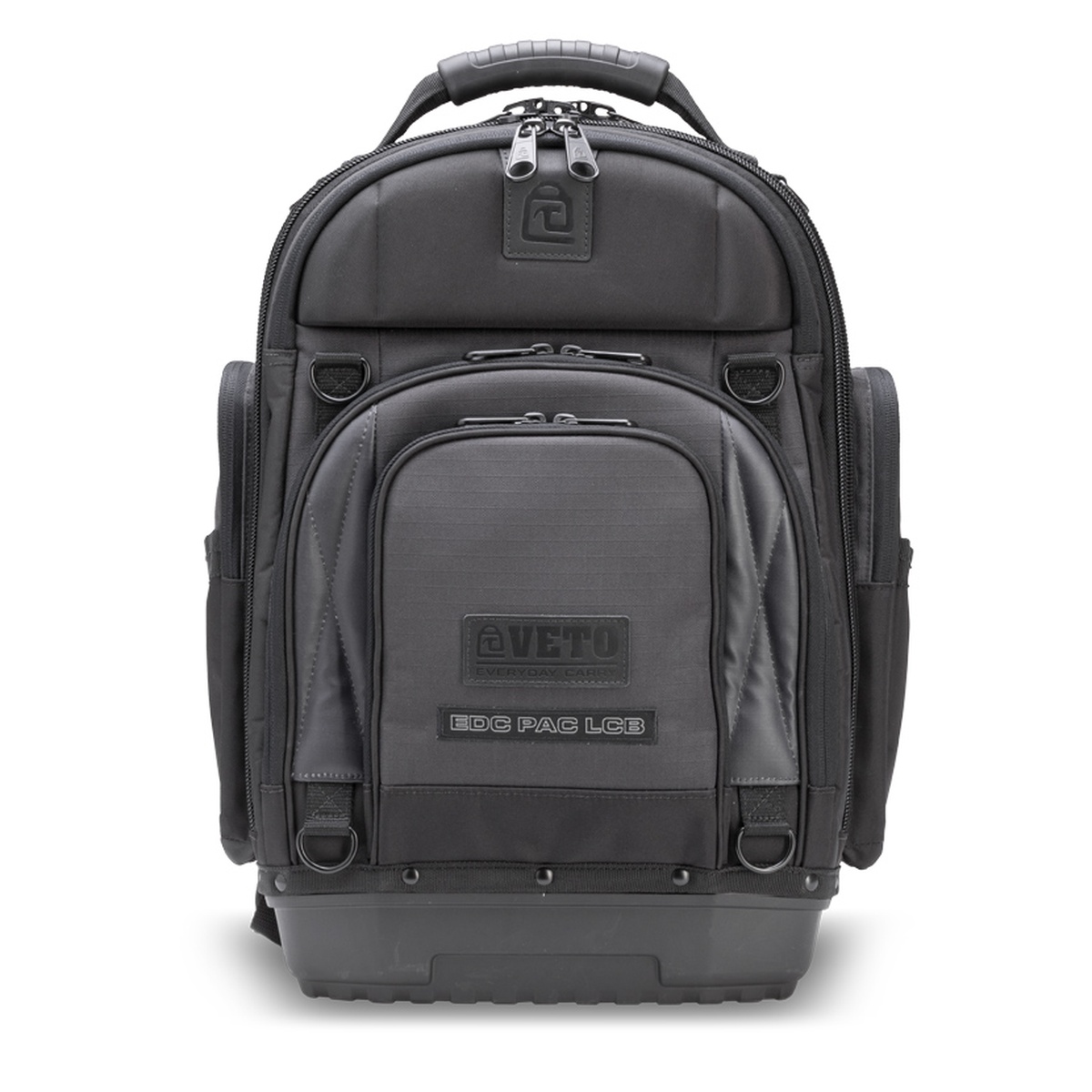 Front view of the Veto Pro Pac EDC PAC LCB CARBON everyday carry backpack showing structured laptop-ready design for commuting, field work, and organized gear transport