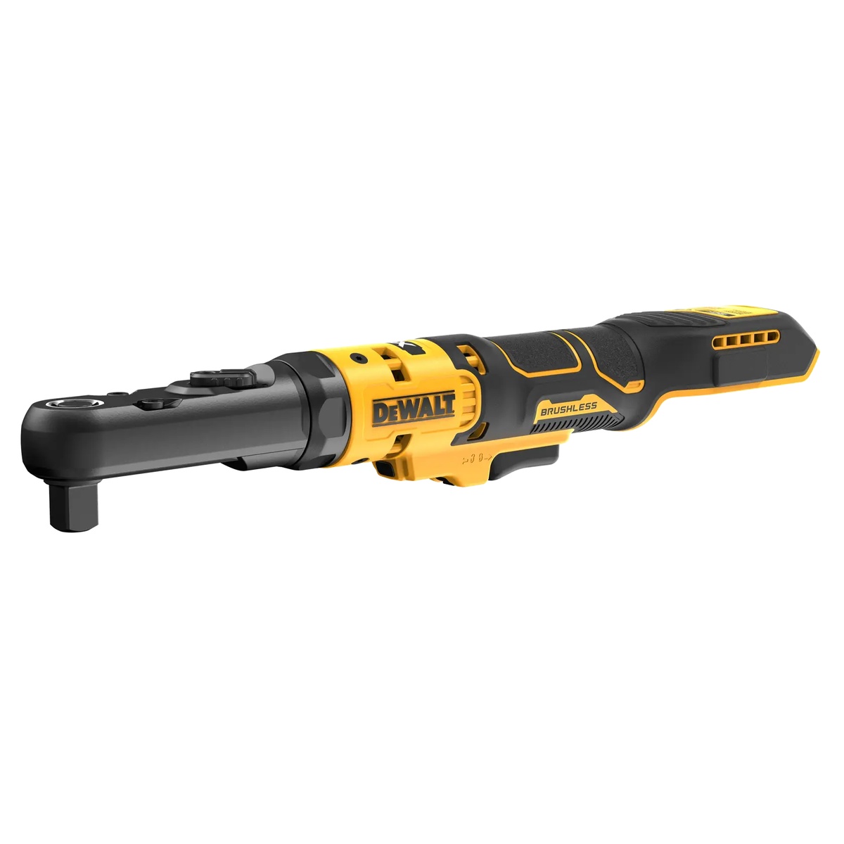 DEWALT DCF510B cordless ratchet clean side profile showing sealed head design for shop and maintenance use