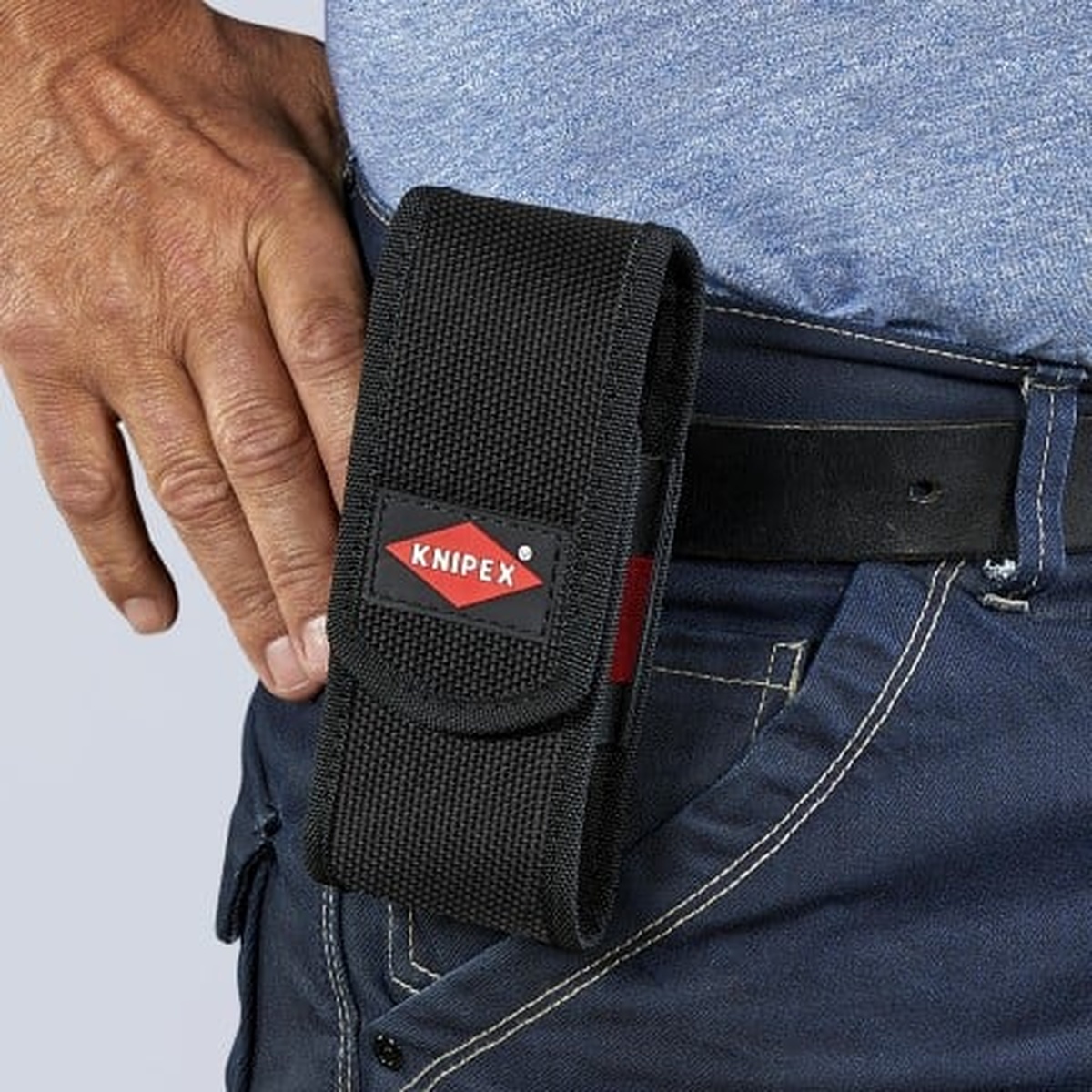 Knipex 2 Pc Mini Pliers in Belt Pouch - Cobra and Pliers Wrench worn on a belt during service work for quick access on the job
