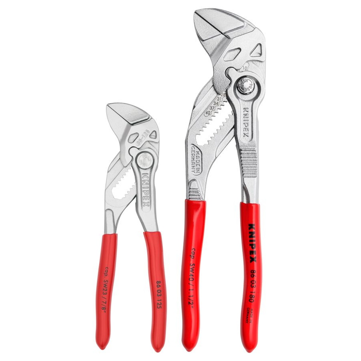 Knipex 9K 00 80 121 US 2 Pc Mini Pliers Wrench Set showing both compact pliers wrench sizes on a clean background for service and fastening work