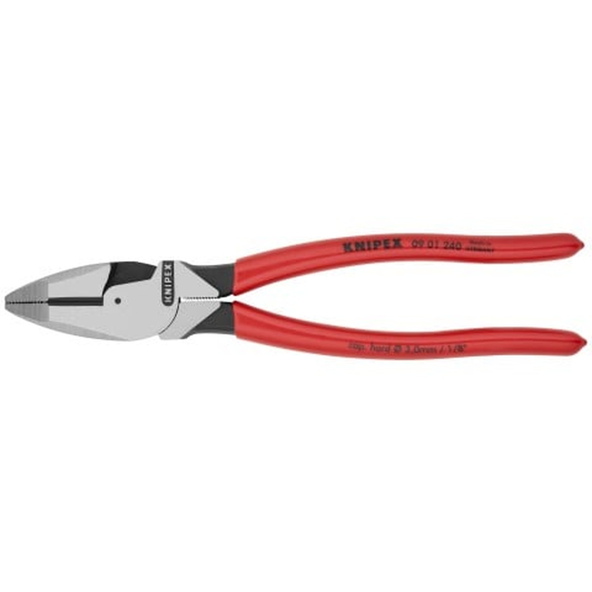 Knipex lineman's pliers from the Knipex 9K 00 80 158 US 3-Piece Electrical Set shown in profile for daily cutting and gripping on the jobsite