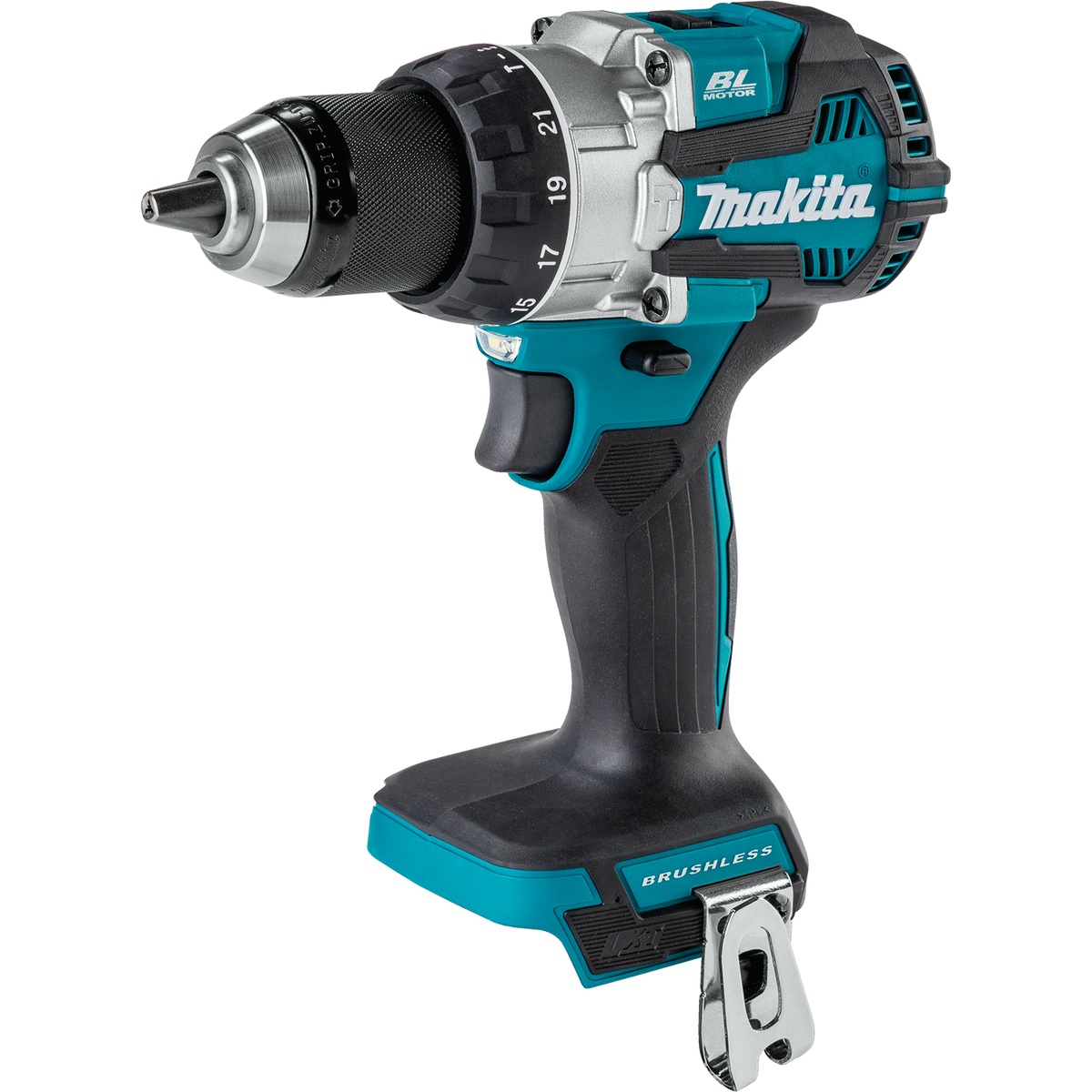 Makita XPH16Z 18V LXT Lithium-Ion Compact Brushless Cordless 1/2 inch Hammer Driver-Drill, Tool Only shown as a compact cordless hammer drill for drilling and fastening in tight indoor jobsite spaces