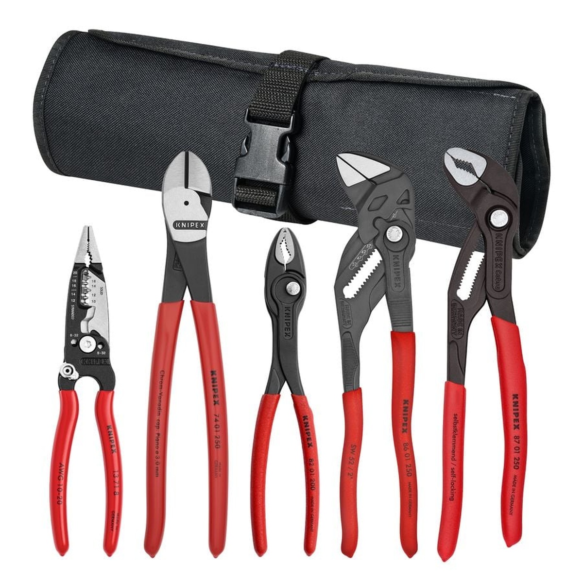Knipex 9K 00 80 150 US 5-Piece Core Pliers Set in Tool Roll – Tool Nut