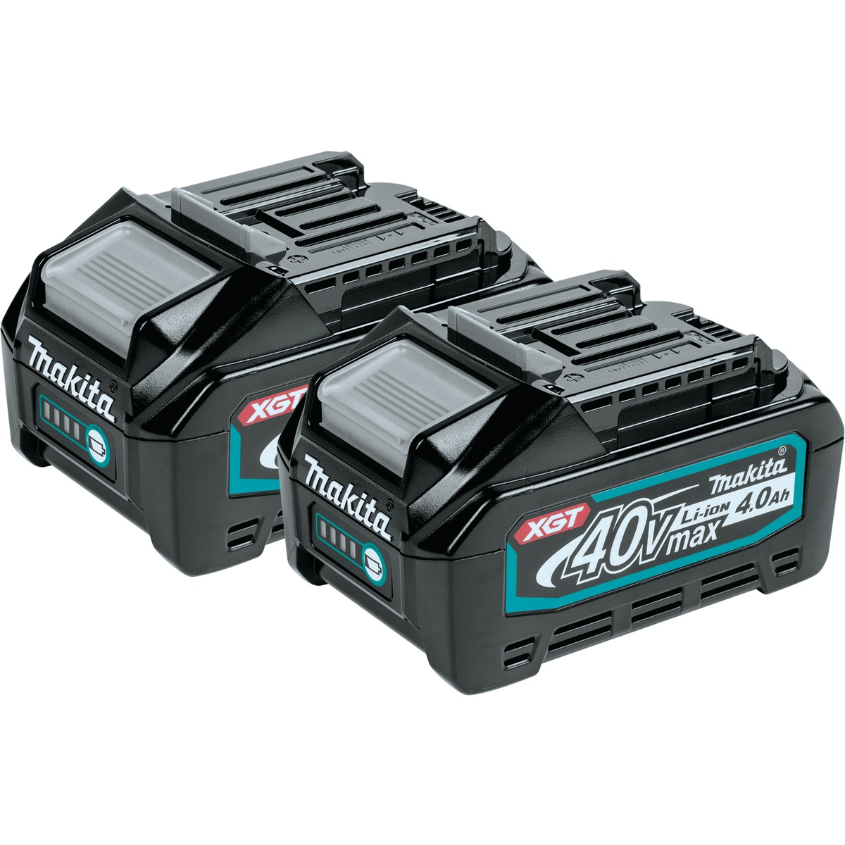 Makita BL4040-2 40V max XGT 4.0Ah Battery two-pack shown together for Makita XGT cordless tool platform users needing backup power on site