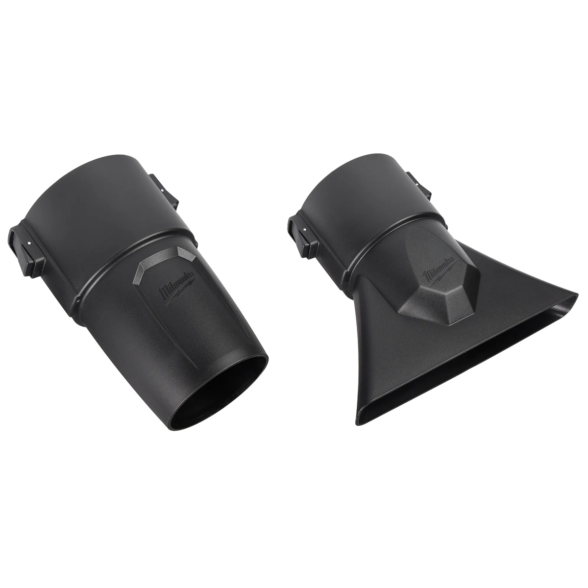 Milwaukee 49-16-2797 Blower Tapered and Flat Nozzle Attachment Kit showing both molded plastic blower nozzles on a clean background