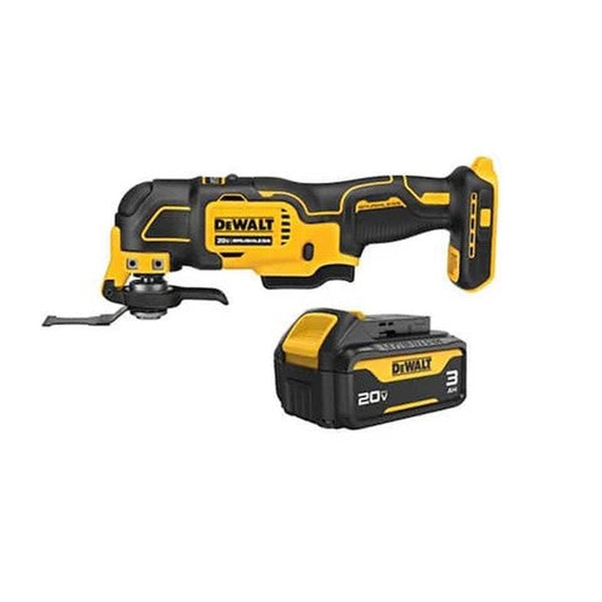 DeWalt DCS354PK ATOMIC 20V MAX Brushless Oscillating Multi-Tool 3.0Ah Kit (No Charger) shown with included battery in a clean product view for cordless cutting and detail work