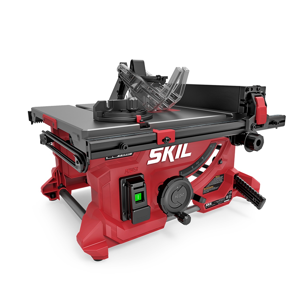 SKIL 15 Amp 8-1/4 In. Compact Table Saw shown as a benchtop woodworking saw with fence, guard, and miter gauge installed for ripping and crosscutting lumber in a shop or jobsite setup