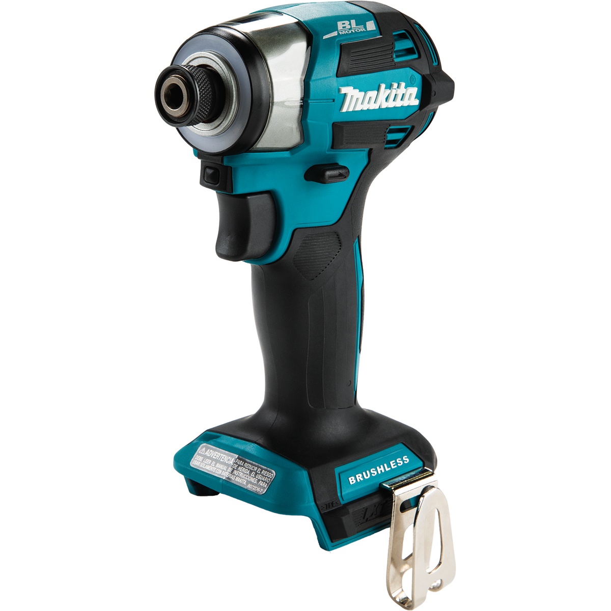 Makita XDT20Z 18V LXT Lithium-Ion Brushless Cordless Quick-Shift Mode 4-Speed Impact Driver, Tool Only shown as a compact fastening tool for cabinet installs, punch-list work, and overhead jobsite driving