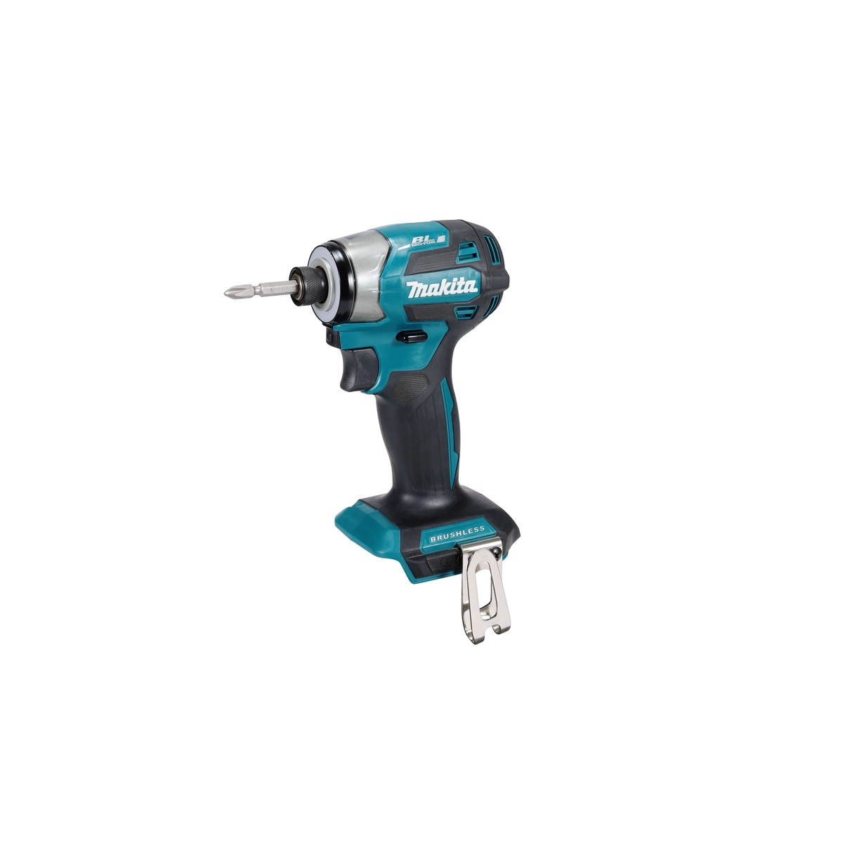 Makita XDT20Z 18V LXT Lithium-Ion Brushless Cordless Quick-Shift Mode 4-Speed Impact Driver, Tool Only with driver bit installed for screw fastening in wood and light-gauge metal applications