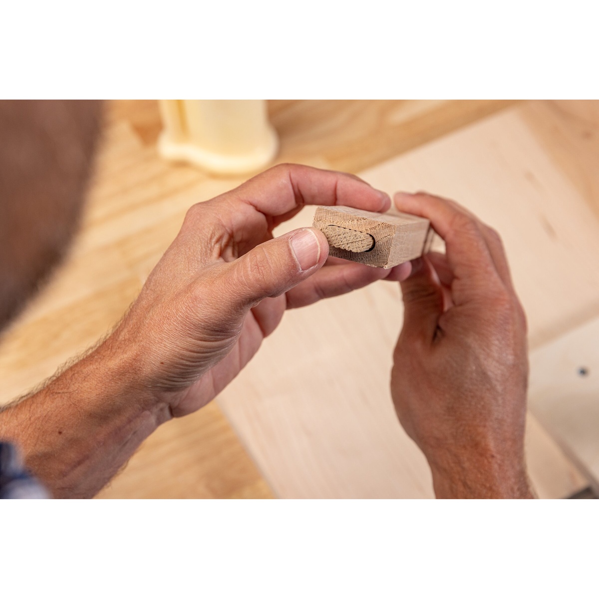 Kreg Tool KT0620-150-75 loose tenon installed in a routed wood mortise for furniture and cabinet joinery