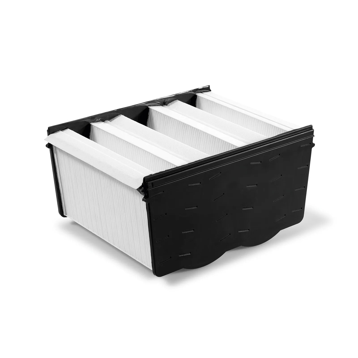 Festool 577975 HF-SYS-AIR H/HEPA Main Filter shown as a TripleV replacement filter for SYS-AIR HEPA air filtration in a workshop dust-control setup