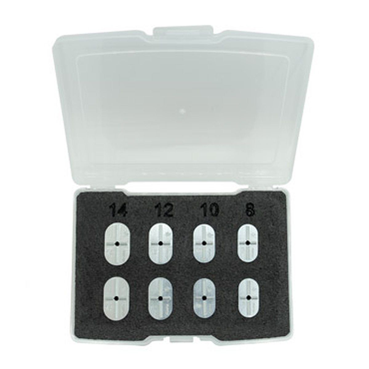 FastCap Mortise Marker family in storage case showing multiple mortise marker sizes for woodworking mortise layout