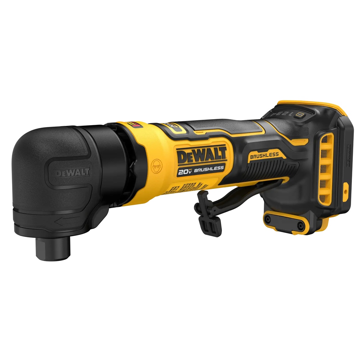 DEWALT DCG422B 20V MAX ATOMIC Right Angle Die Grinder clean product view showing compact cordless body and right angle head