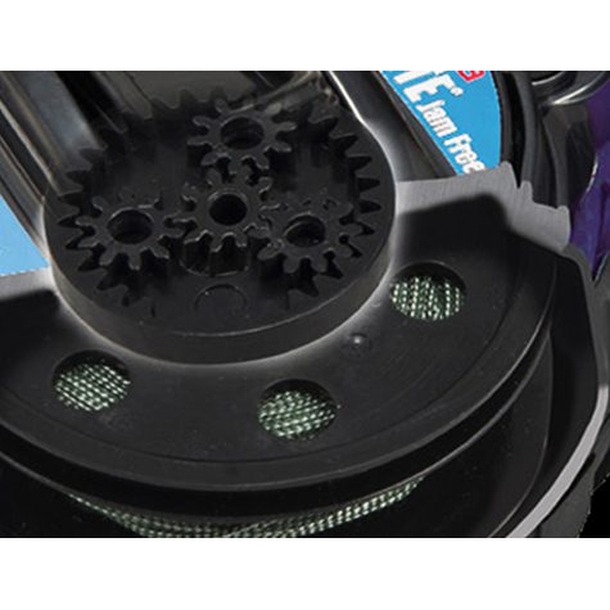 Close-up of the Tajima CR802SFB Chalk-Rite MINI Chalk Line five-gear winding mechanism for smooth rewind during repeated layout work