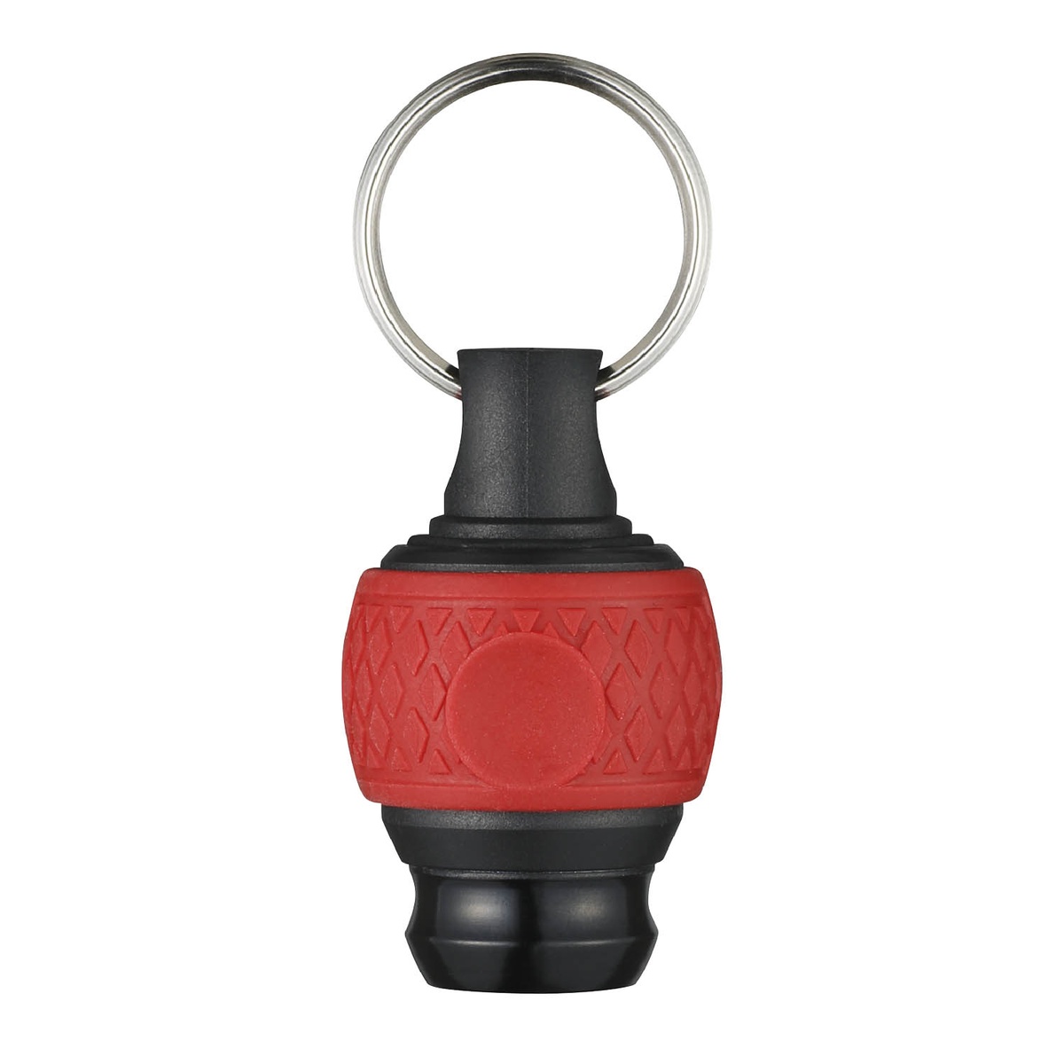 Vessel QB22RU Ball Grip Carrying Bit Holder shown on a white background with key ring for carrying one quarter inch hex power bits on a tool bag or belt