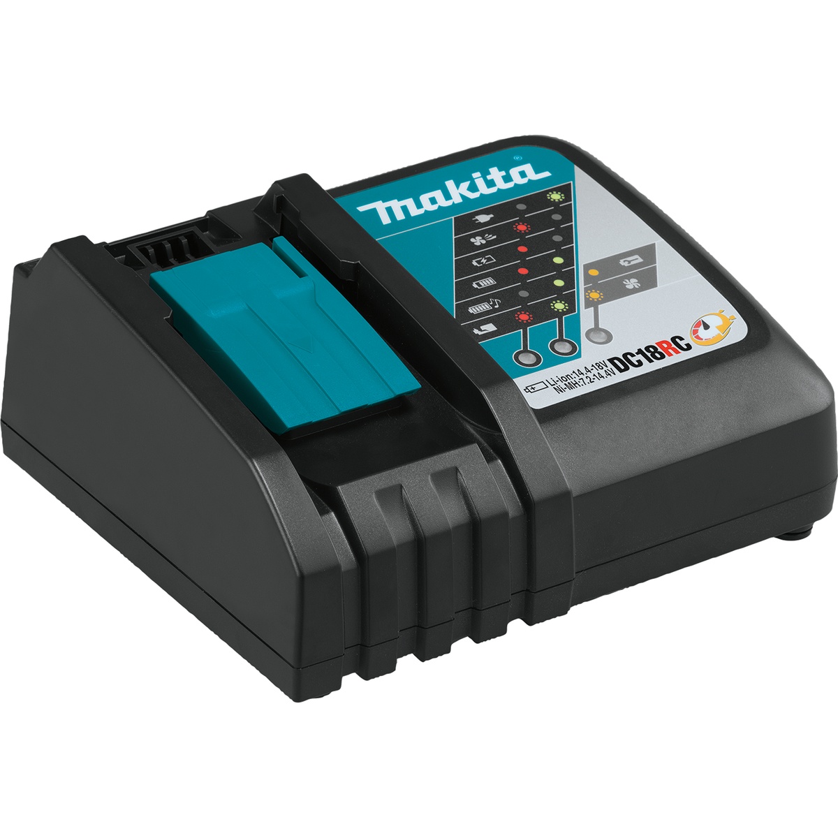 Makita BL1840BDC2X 18V LXT 4.0Ah Battery and Rapid Optimum Charger Starter Pack showing the DC18RC charger on a clean background for shop or jobsite battery charging