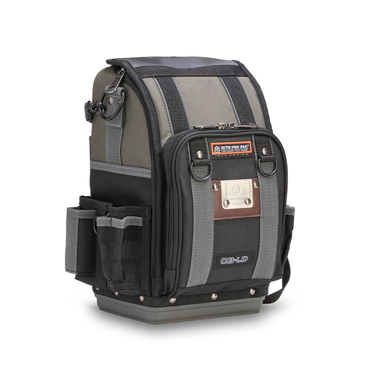 Veto Pro Pac CB-LD Closed-Top Compact Technician's Tool Bag shown as a compact closed-top service tool bag for carrying hand tools and diagnostic gear on indoor jobsite and service calls