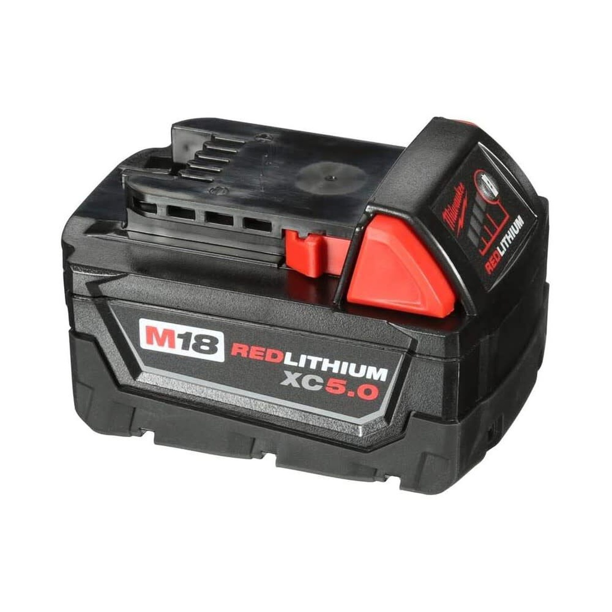 Milwaukee M18 REDLITHIUM XC5.0 battery included with the Milwaukee 0887-20 blower kit for longer runtime during cleanup tasks