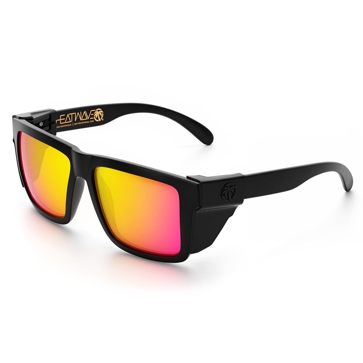 Heat Wave Visual XL VISE Z87 Sunglasses with optional black side shields mounted for added lateral protection in shop and jobsite settings
