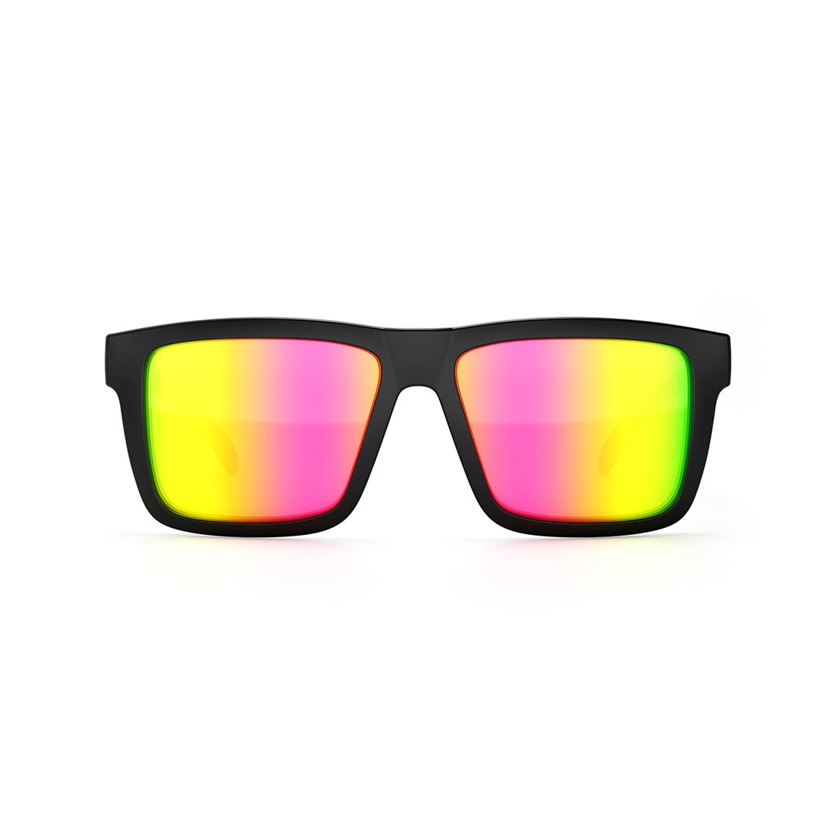 Heat Wave Visual XL VISE Z87 Sunglasses Black Frame Tropic Lens front view showing mirrored Category 3 lens for strong sunlight and glare reduction