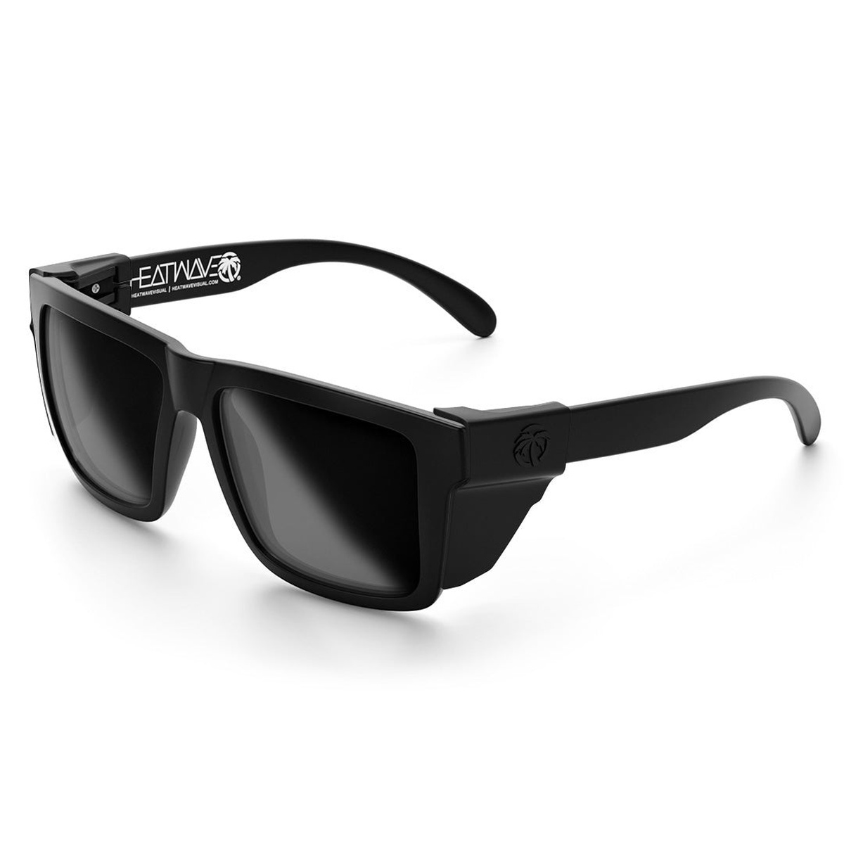 XL VISE Z87 Sunglasses Black Frame: SUPER Photochromic Lens with black side shields installed for added lateral protection in shop and jobsite use