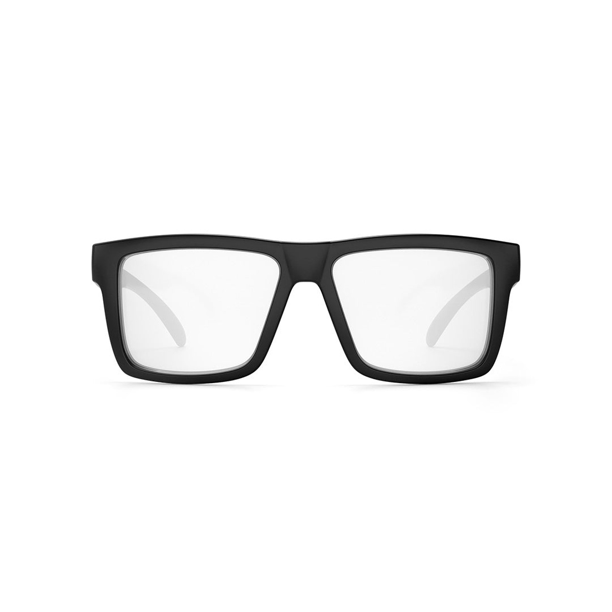 Front view of Heat Wave Visual VISE Z87 Sunglasses with clear lenses for indoor work, garage tasks, and high-visibility protective eyewear use