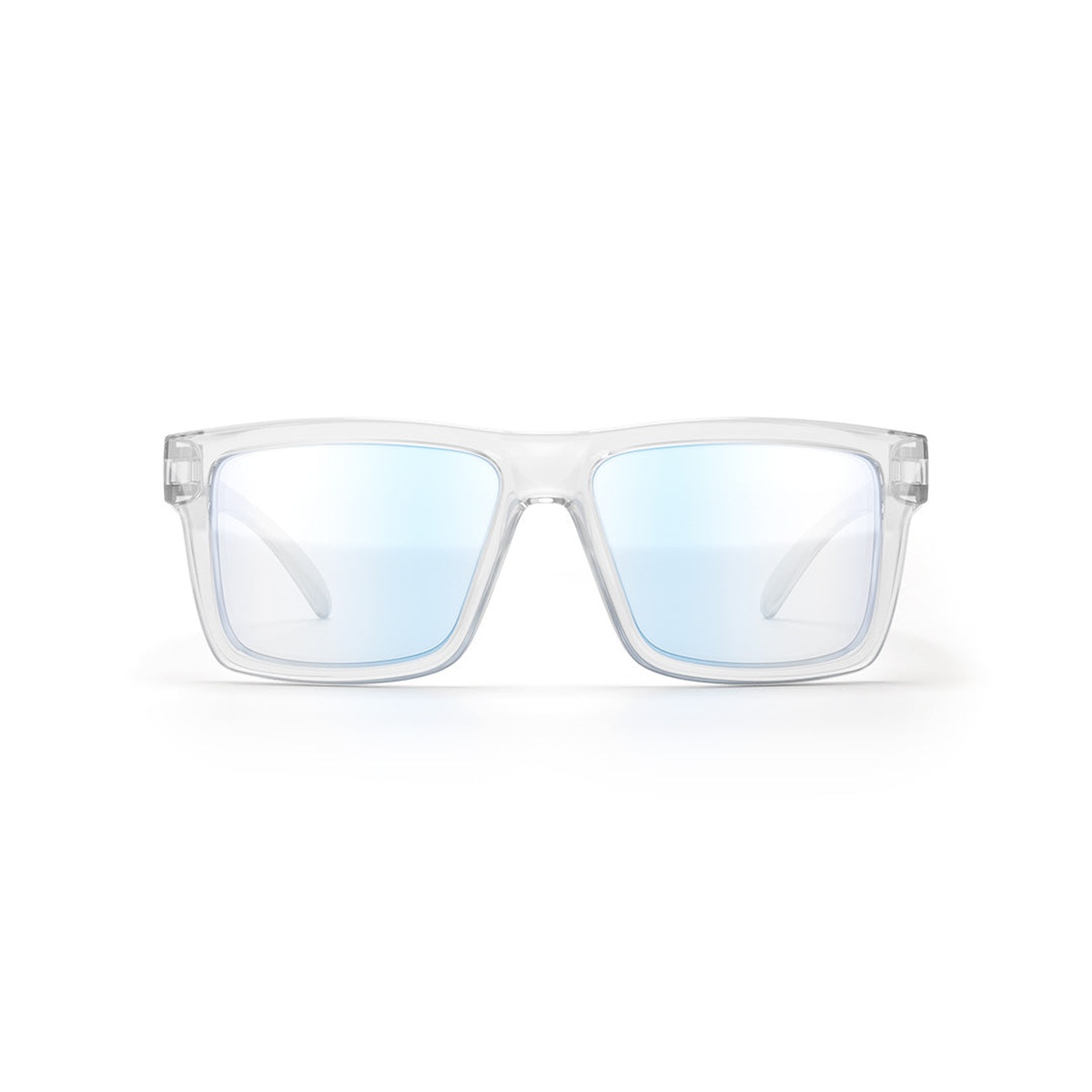 Heat Wave Visual VISE Z87 Sunglasses Vapor Clear Frame: Blue Light Blocking Lens front view showing high-transmission blue light filtering lenses for desk work, shop offices, and indoor task visibility