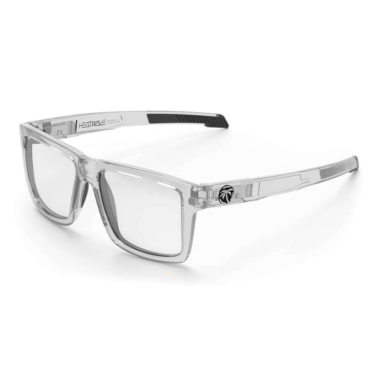 Heat Wave Visual Performance Vise Sunglasses Vapor Clear Frame Clear Lens Z87+ with clear impact lenses for indoor work, garage tasks, and low-light environments