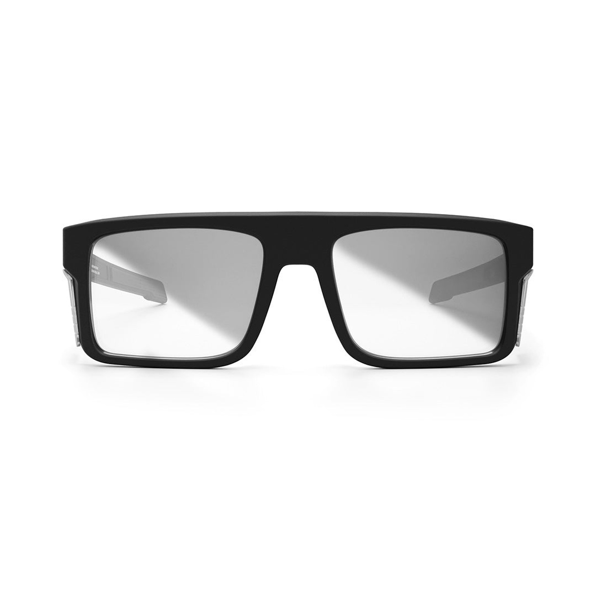 Front view of Heat Wave Visual Performance Rayth Sunglasses Photochromic Z87+ showing wide safety lens coverage for garage, fabrication, and outdoor work