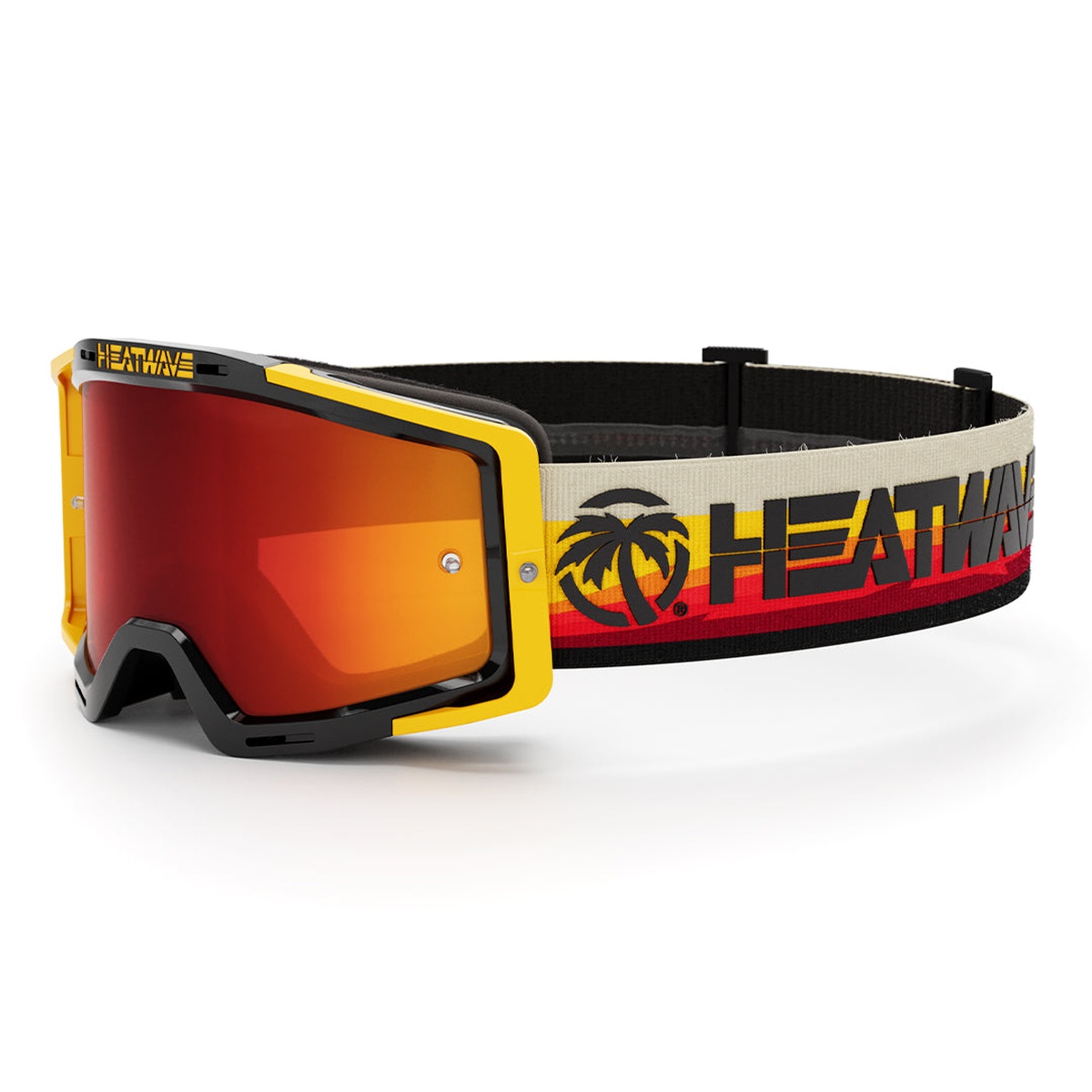 Heat Wave Visual MXG-250 Moto Goggle - Hoonigan Pastrana close-up showing lens, frame, and face foam for motocross riding