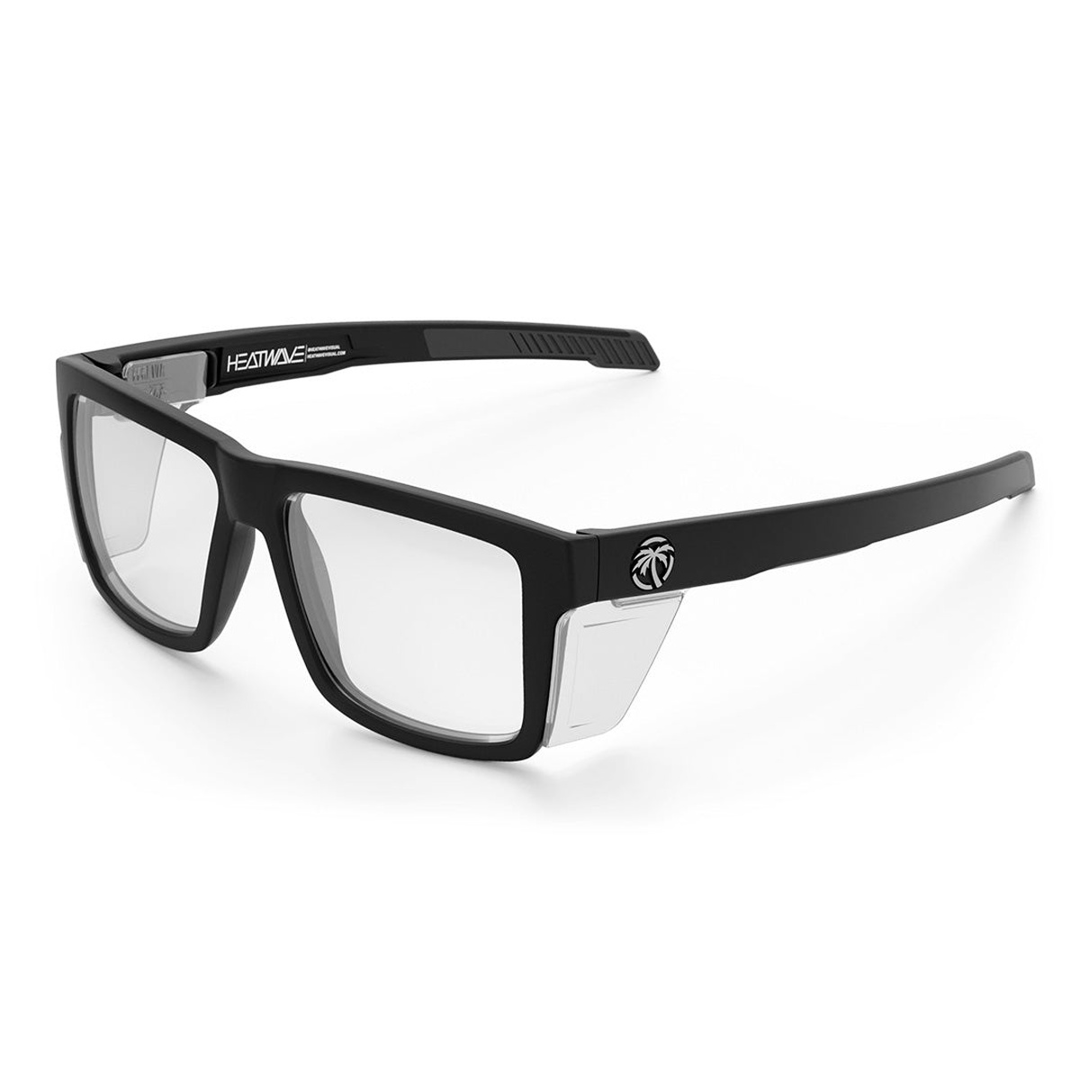 Performance Vise Sunglasses: Anti Fog Clear Lens Z87+ with quick-latch side shields installed for lateral debris protection in shop and jobsite use