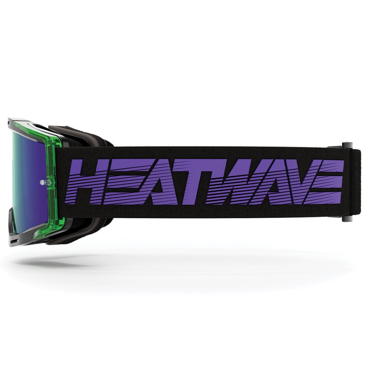 Heat Wave Visual MXG-250 Moto Goggle - Hydro Digger side profile showing wide strap for secure helmet fit on motocross rides