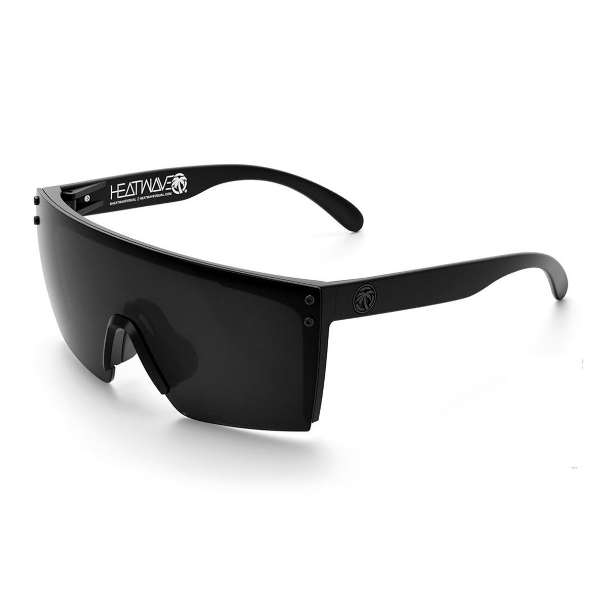 Lazer Face Sunglasses: Black Frame Anti Fog Black Lens Z87 angled view showing the full shield lens and wrapped arms for bright outdoor work and daily protective wear
