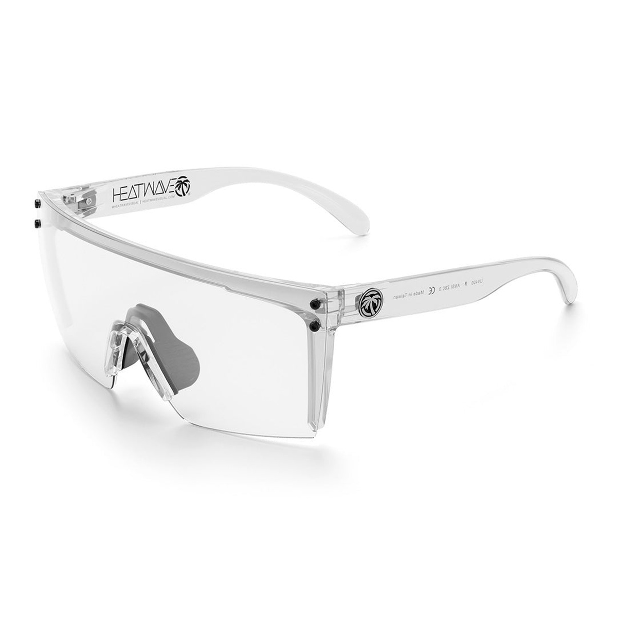 Heat Wave Visual Lazer Face Glasses Vapor Clear Frame Clear Anti Fog Lens Z87 with clear wraparound shield lens for shop and jobsite eye protection
