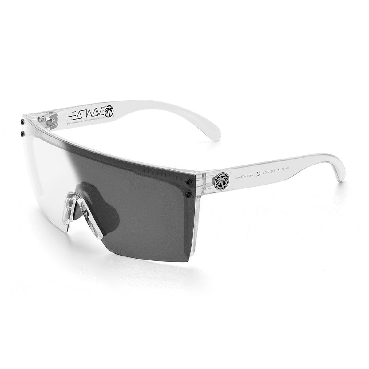 Heat Wave Visual Lazer Face Glasses Vapor Clear frame with photochromic shield lens for protective eyewear use