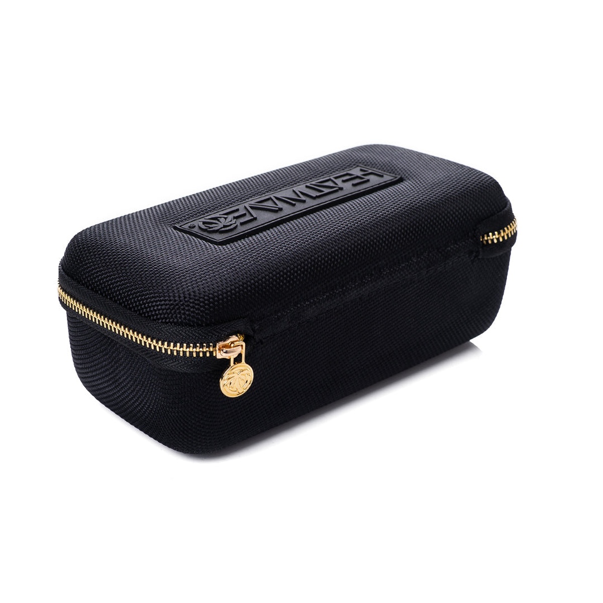 Heat Wave Visual Slimline Sunglasses Case with gold zipper closure and zipper pull for secure eyewear storage in a bag or vehicle
