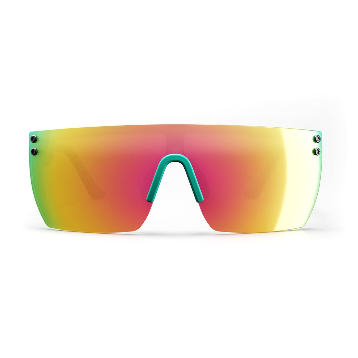 Heat Wave Visual Kids Lazer Face Sunglasses: Aqua Splash front view showing full shield lens for bright outdoor sun protection during play and travel