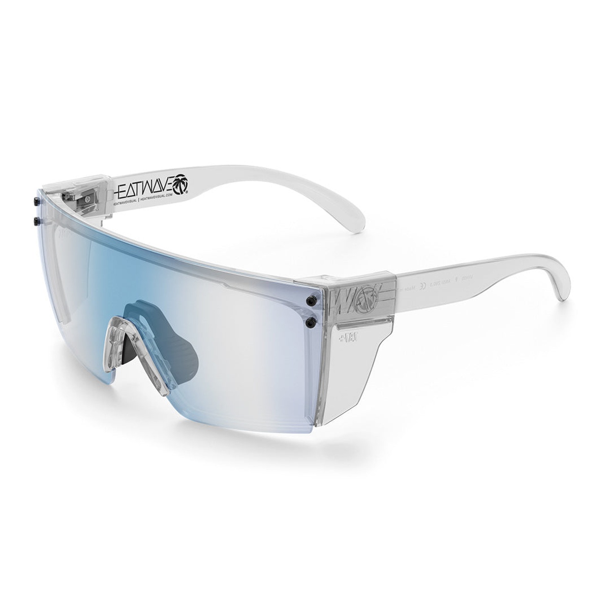 Heat Wave Visual Lazer Face Glasses with optional clear side shields and wraparound lens for broader eye coverage in work and shop settings