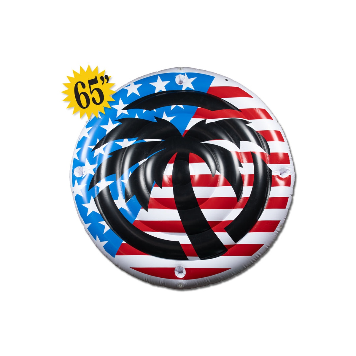 Heat Wave Ultimate Summer Floatation Device patriotic inflatable pool float with Stars and Stripes graphic for summer pool and lake use