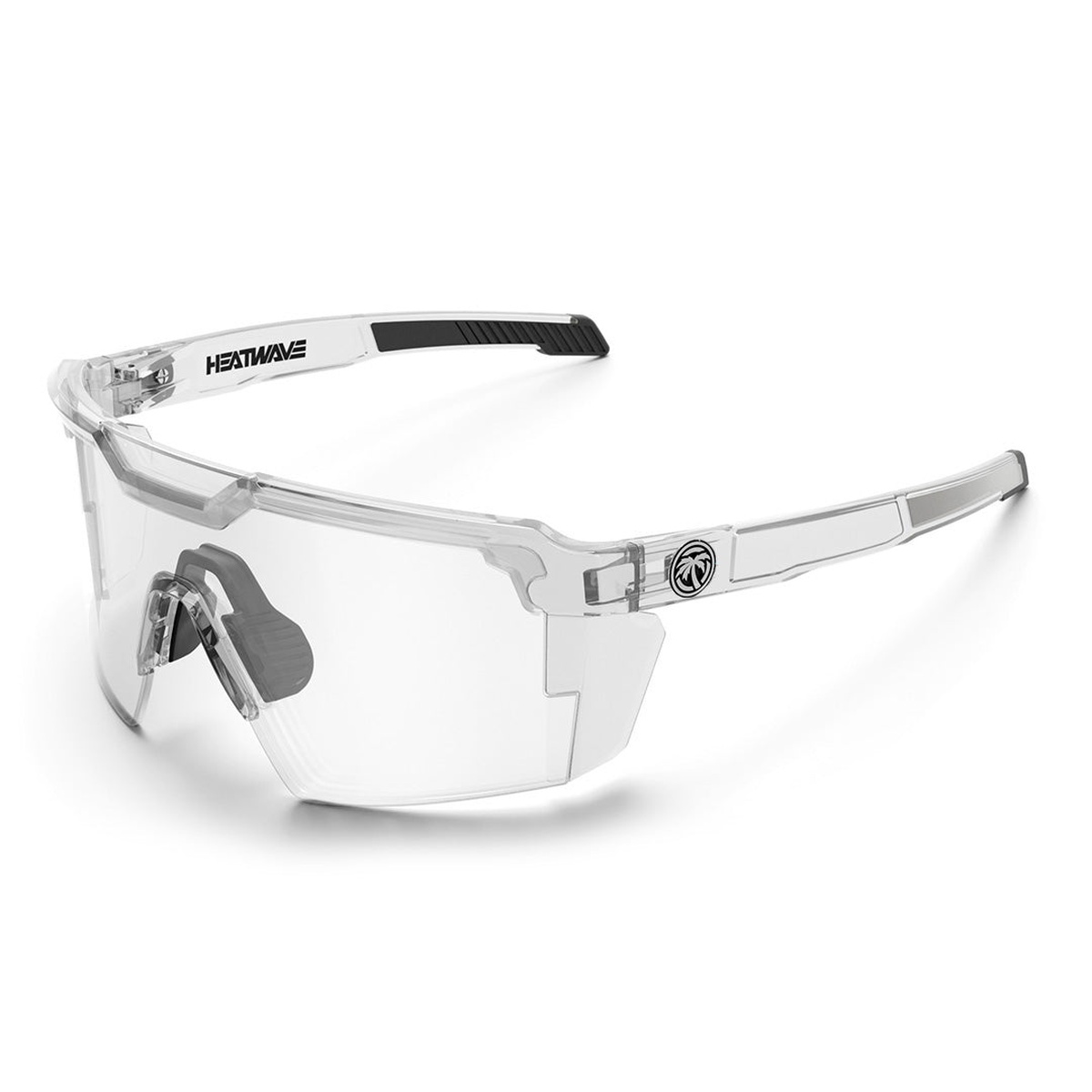 Heat Wave Visual Future Tech Sunglasses Vapor Clear Frame Clear Lens Z87+ safety sunglasses with clear polycarbonate lens and side shield protection for shop work and everyday eye protection