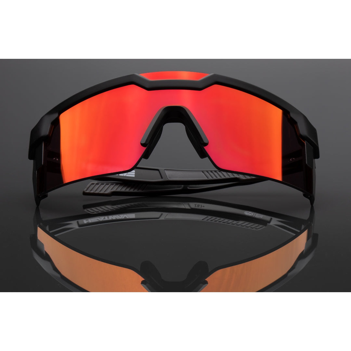 Heat Wave Visual Future Tech Sunglasses Firestorm Z87+ shield lens and nose contact area designed for secure fit during active use