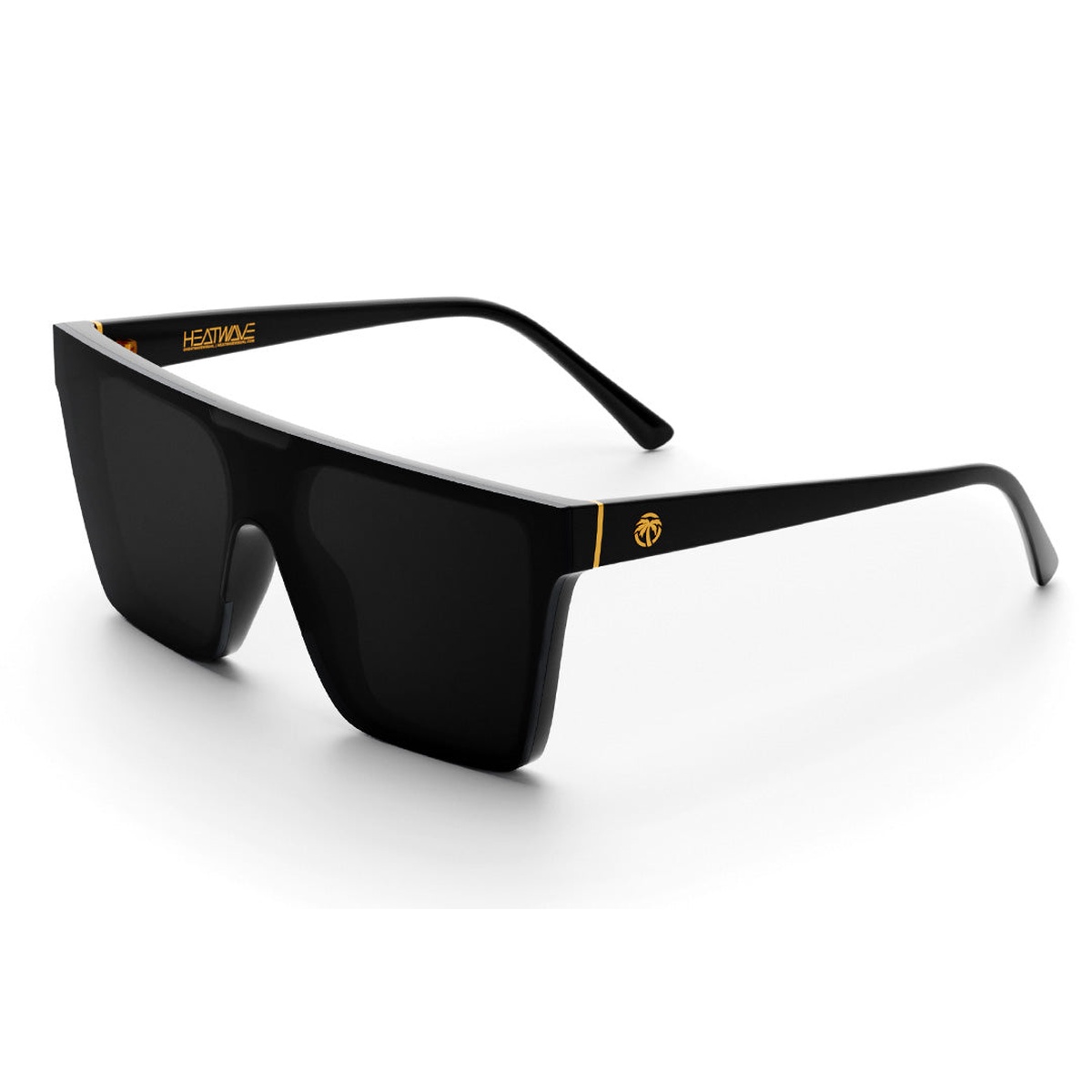 Heat Wave Visual Clarity Sunglasses: Ultra Black showing the side arms and frame shape for customizable fit