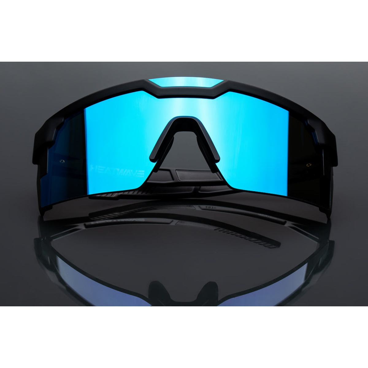 Heat Wave Visual Future Tech Sunglasses Galaxy Z87+ mirrored shield lens and nose contact area designed for secure all-day wear