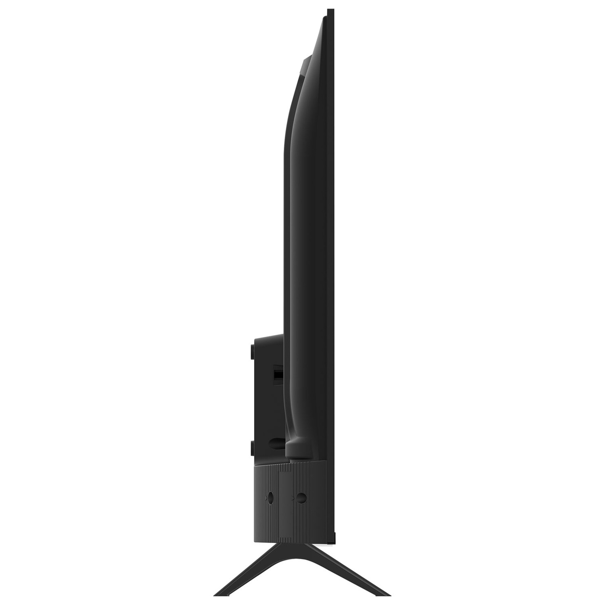 Slim side profile of the TCL 40-inch S-Series TV showing thin design with stand.