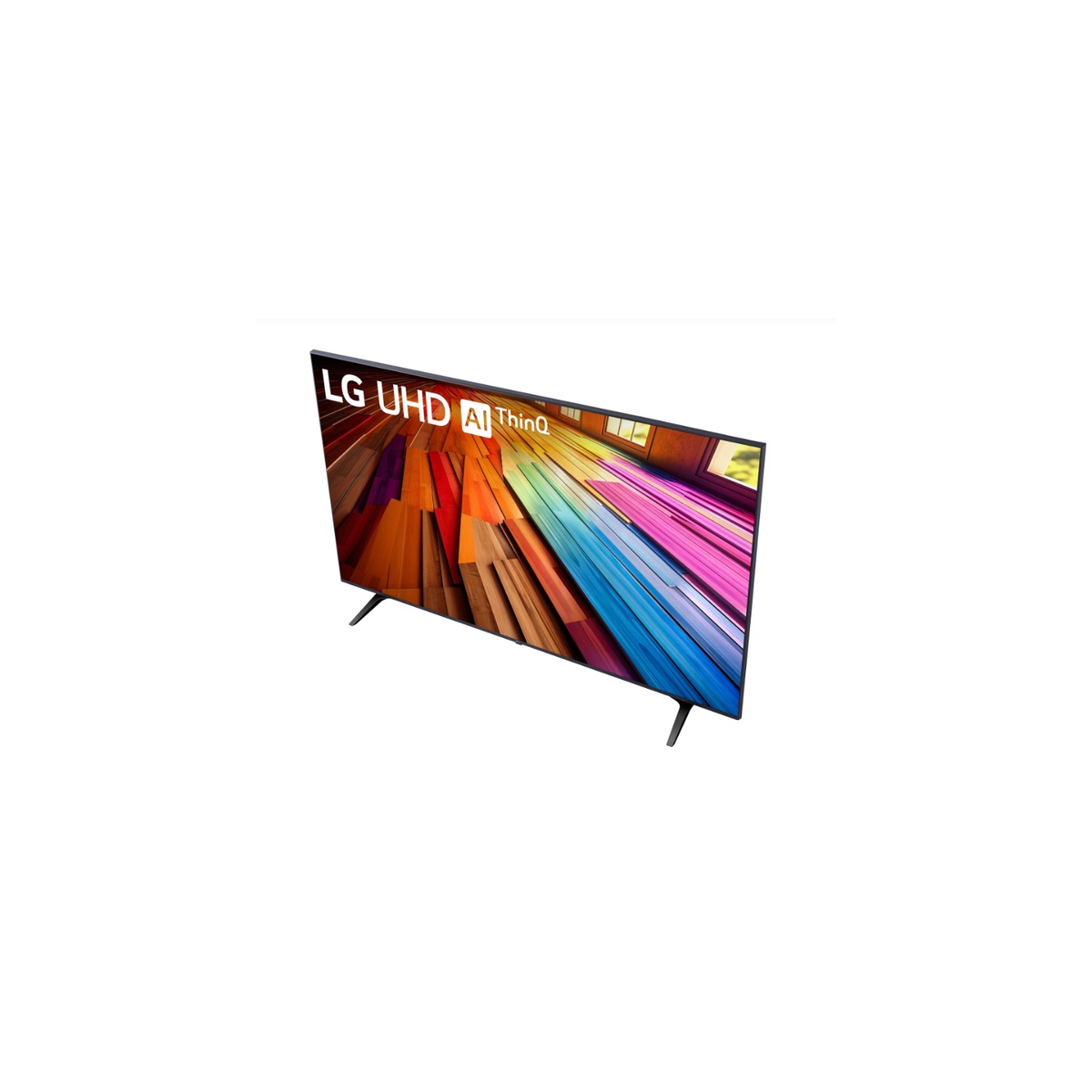 LG 43-inch UHD TV showing vibrant 4K picture on stand