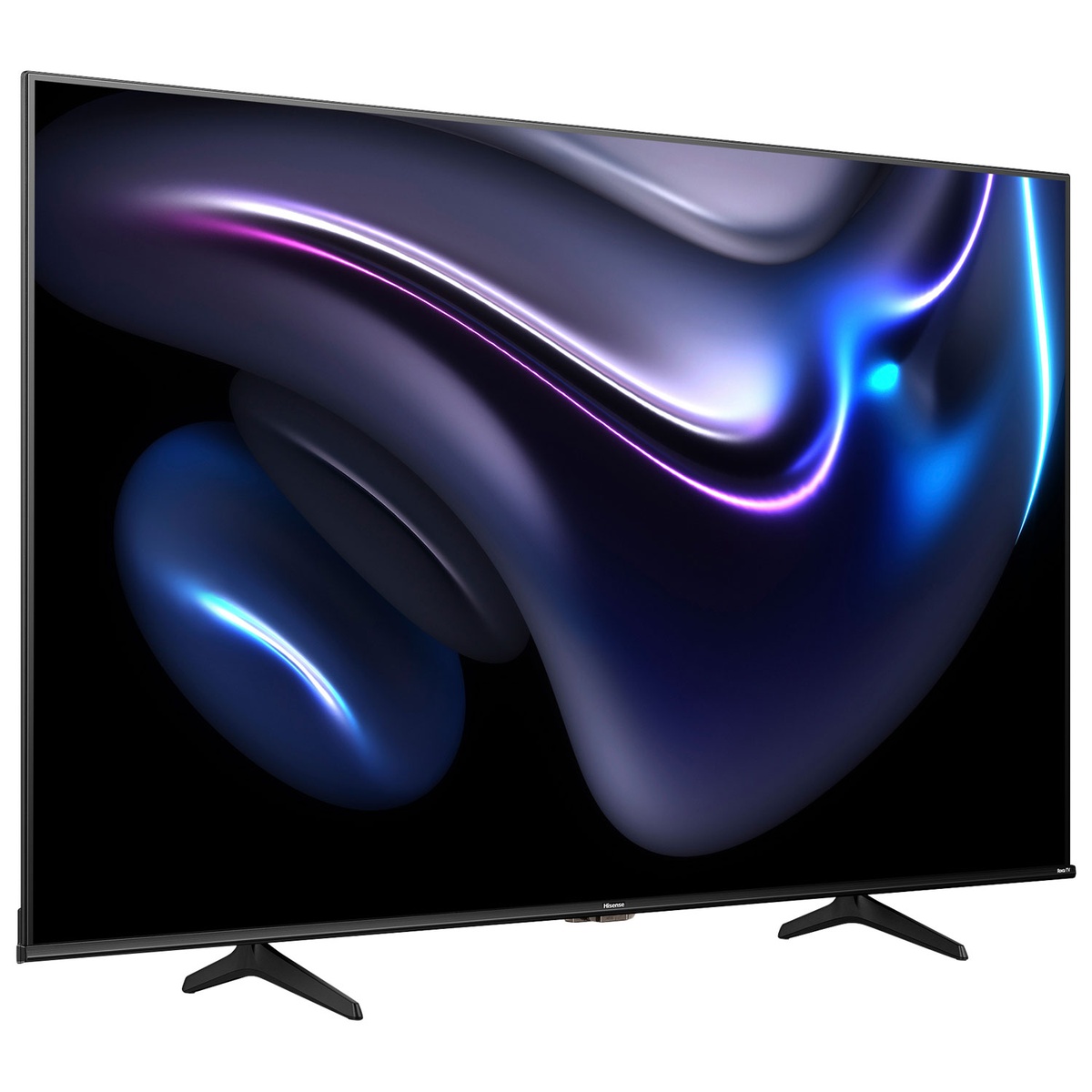 Hisense 50-inch TV angled view showing thin bezels and vivid on-screen colors