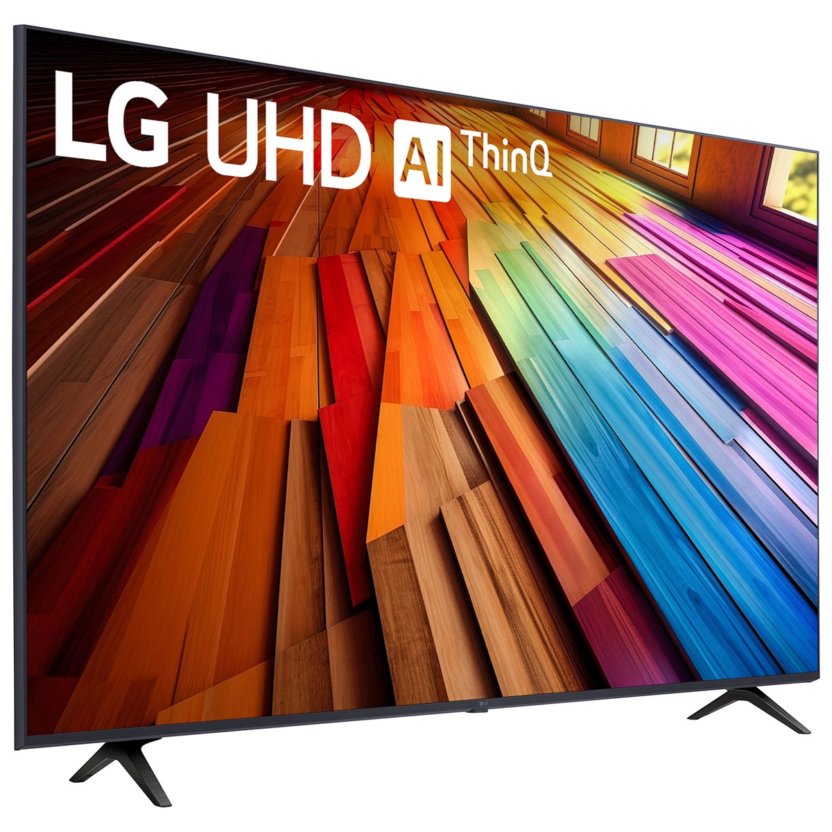 LG UT8000 close-up of screen and bezel highlighting HDR colour