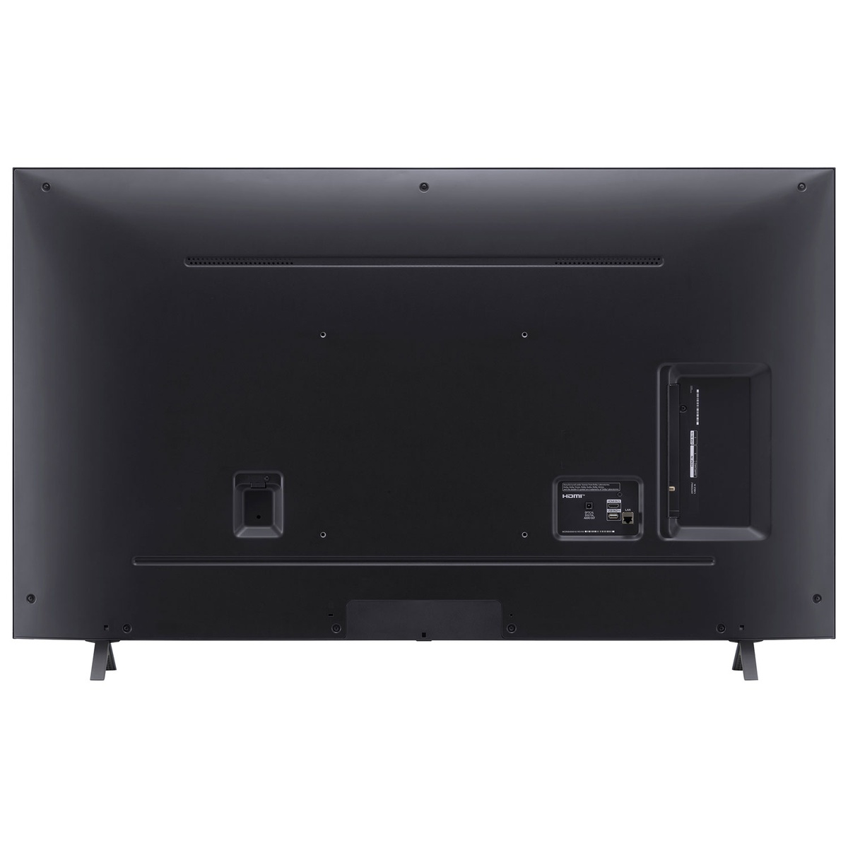 Rear view of LG 65NANO75 showing HDMI, USB and Ethernet ports